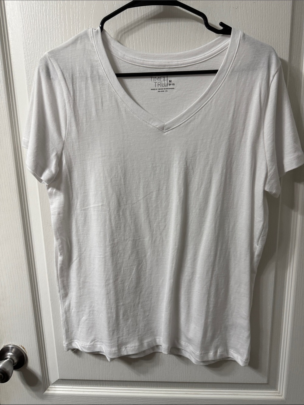 Time and Tru White V-Neck Short Sleeve Tee - Everyday Essential